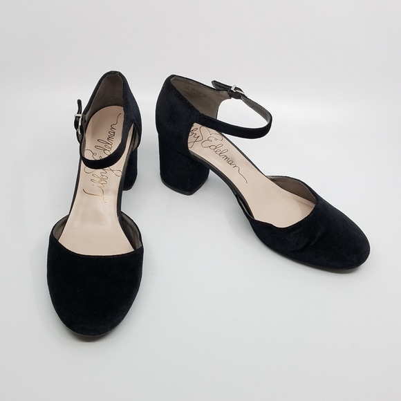 Libby Edelman Shoes - Libby Edelman Black Velvet Chunky Heels - 10
